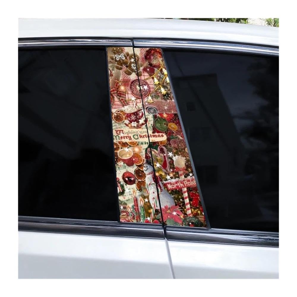 Body Parts 2pcs DIY Car Window Pillar Decal Waterproof Vinyl Sticker(Type A)