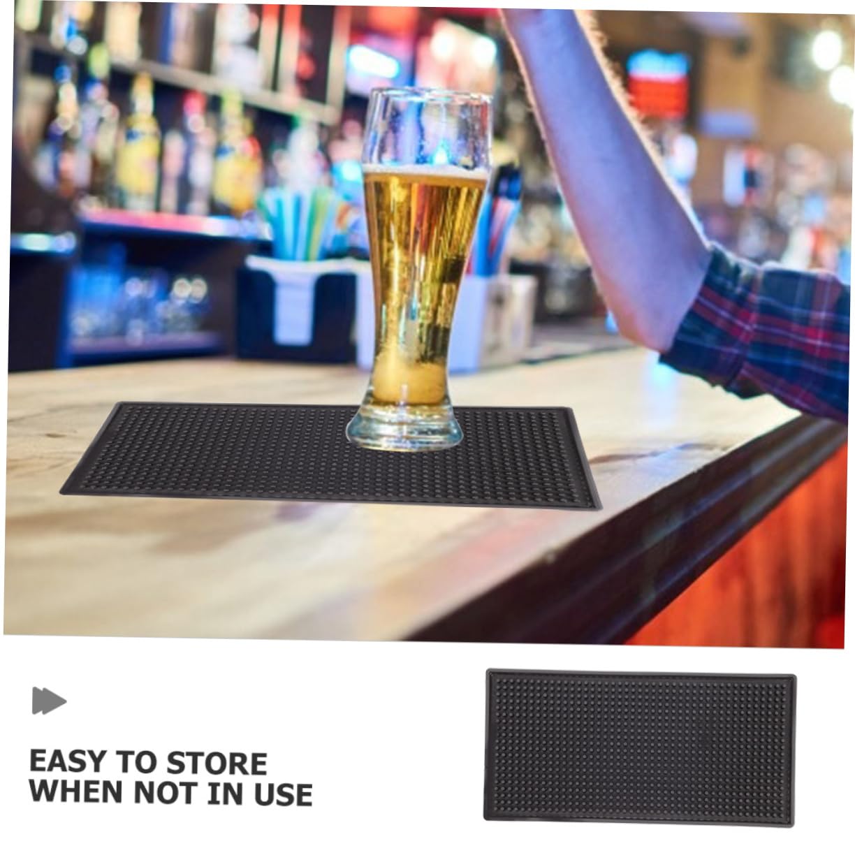 Tappetino da Bancone da Bar Antiscivolo 2 Pezzi in Pvc Nero