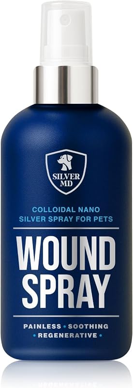 Wound Spray for Dogs, Cats & Pets, 8 Oz., Nano Silver Hot Spot Itch Relief for Irritation, Minor Wounds, Cuts & Daily Care, Alcohol & Fragrance Free No-Sting Clean Formula for Sensitive Skin
