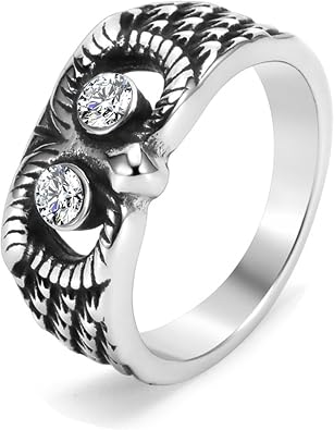 Promise Ring Vintage Style, Stainless Steel Rings Jewelry Owl Family Parties Wedding
