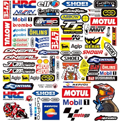 PANYI 3 Autocollant Moto Autocollant Casque Moto Stickers Motos Autocollants Velo pour Motos Voitures Voitures de Course Casques et Plus Encore Créez...