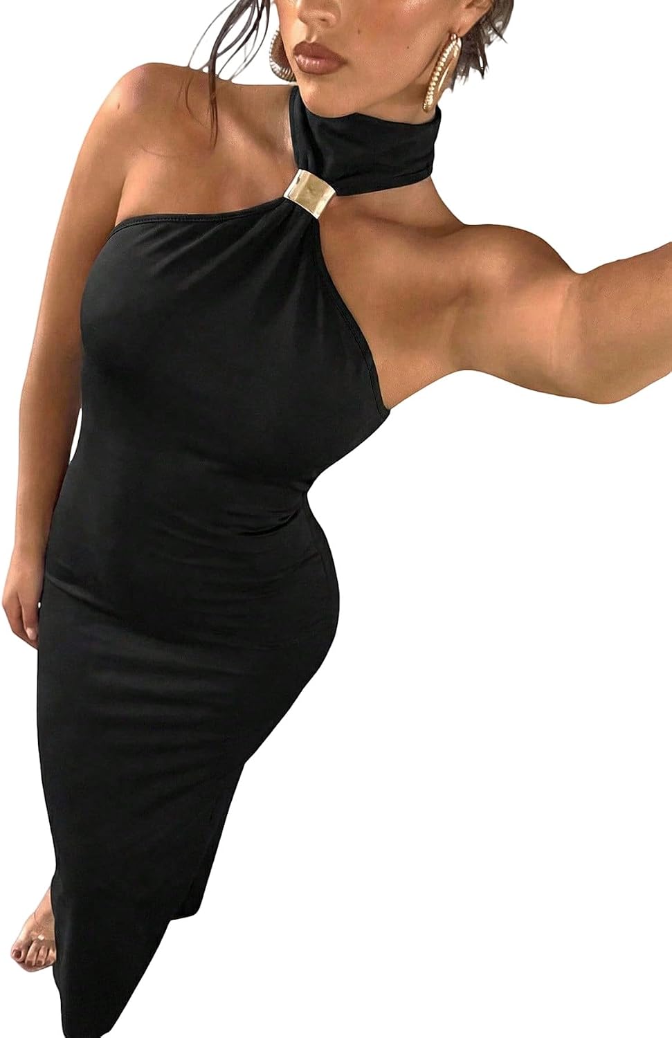 Floerns Women's Cheetah Halter Dress Sleeveless Leopard Bodycon Night Out Maxi Dresses