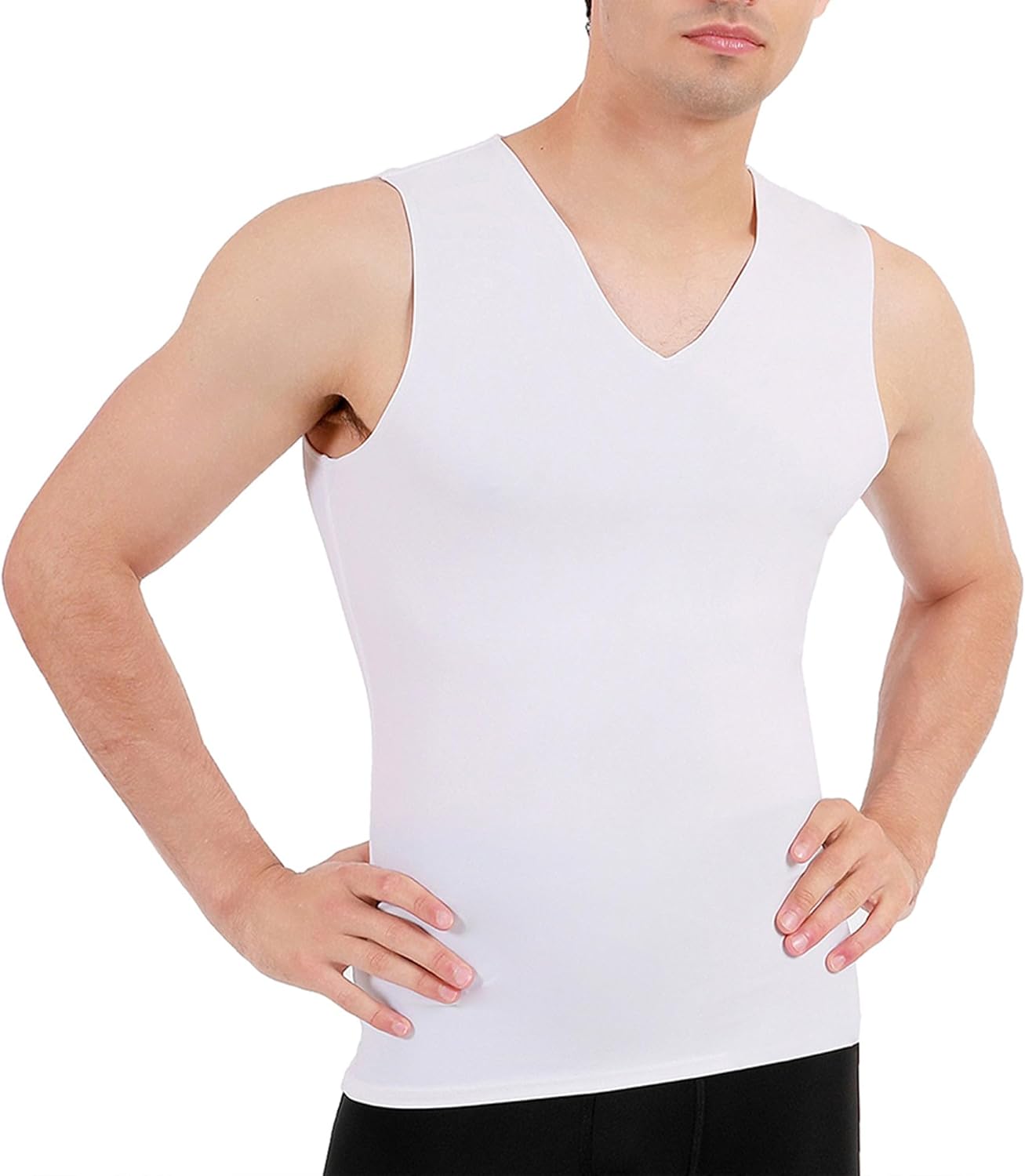 Insta Slim Medium Compression Sleeveless V-Neck Tank 2VAT0N1