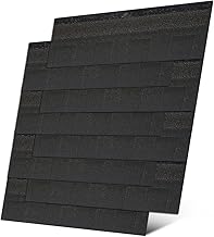 Roofing Shingles Black-Architechtural 8-Pack 39.4"x13.4",Asphalt Shingles for House Shed Roof Tiles Repair Decor