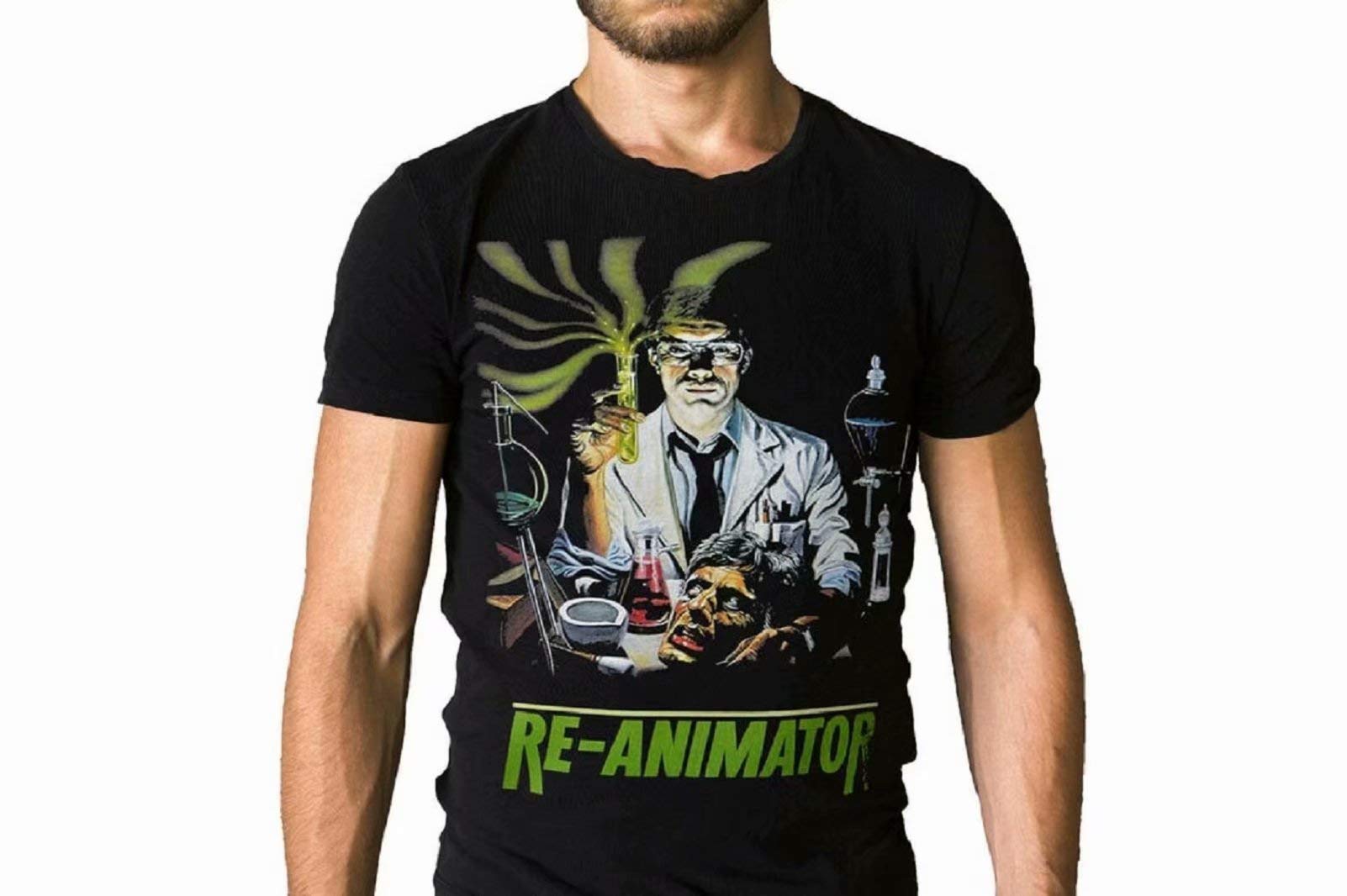 weihai The Re-Animator 1985 Film Poster T-Shirt Black