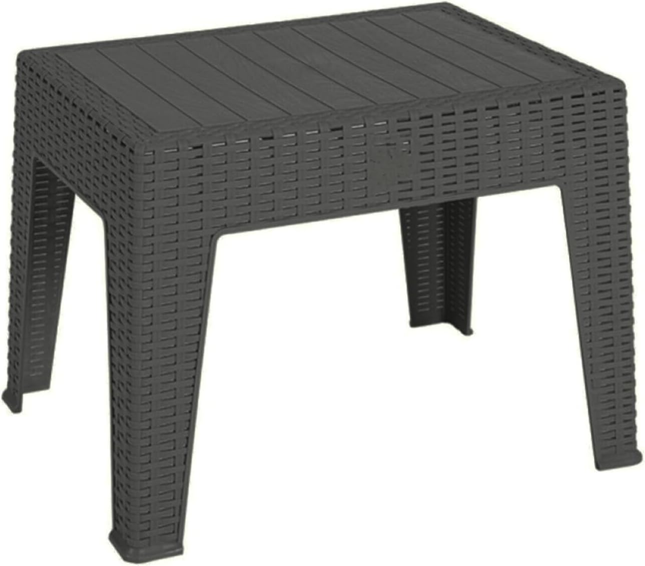 Garden Coffee Table Bistro Outdoor Plastic Side Table Grey Rattan