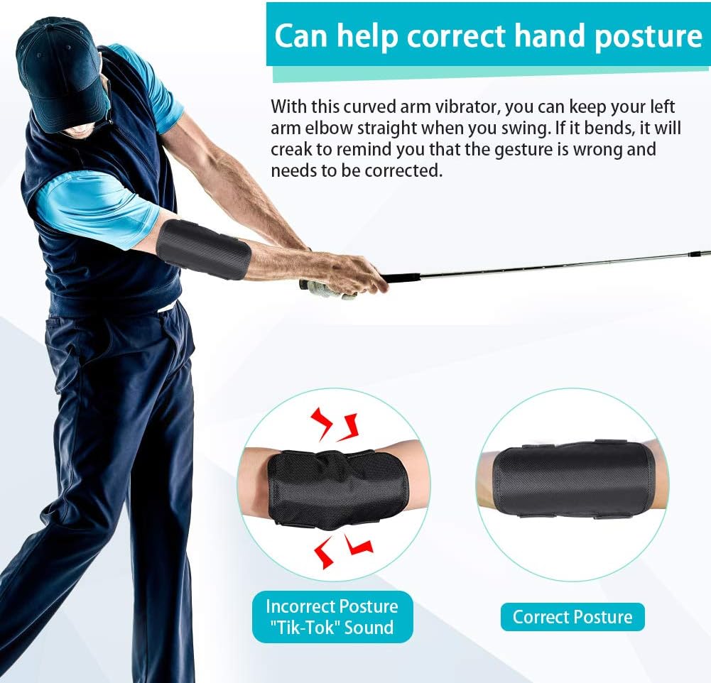 Ymiko Golf Swing Trainer for Elbow Posture Correction Adjustable Arm Brace Swing Alignment Aid for Men Women Beginners Golf Practice