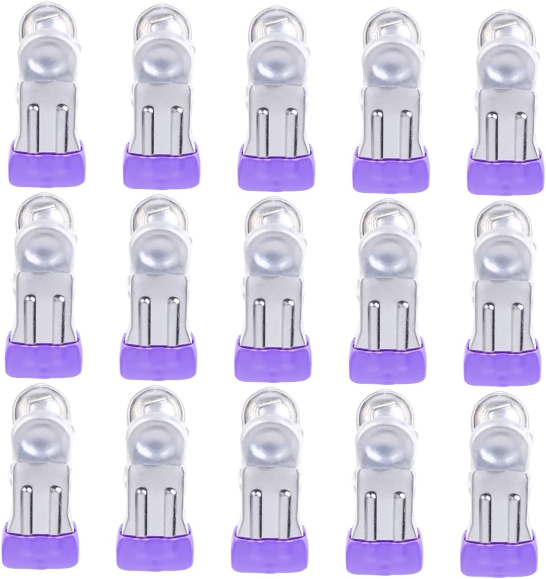 Clothes Pegs for Washing Line 1 Set 20Pcs Dip Slip Stainless Steel Clothespin Metal peg Clips Sock Drying Clip Laundry(Purple)