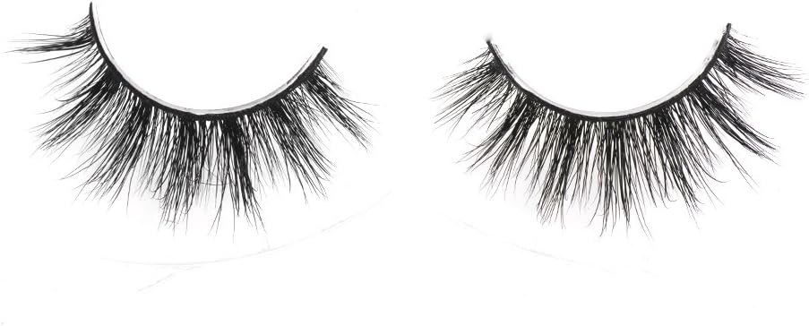 Lunamoon 3D Mink False Eyelashes Siberian Mink Fur Long Thick Hand-made Reusable Eyelashes Natural Look for Women’s Makeup 1 Pair Pack (Hilton)