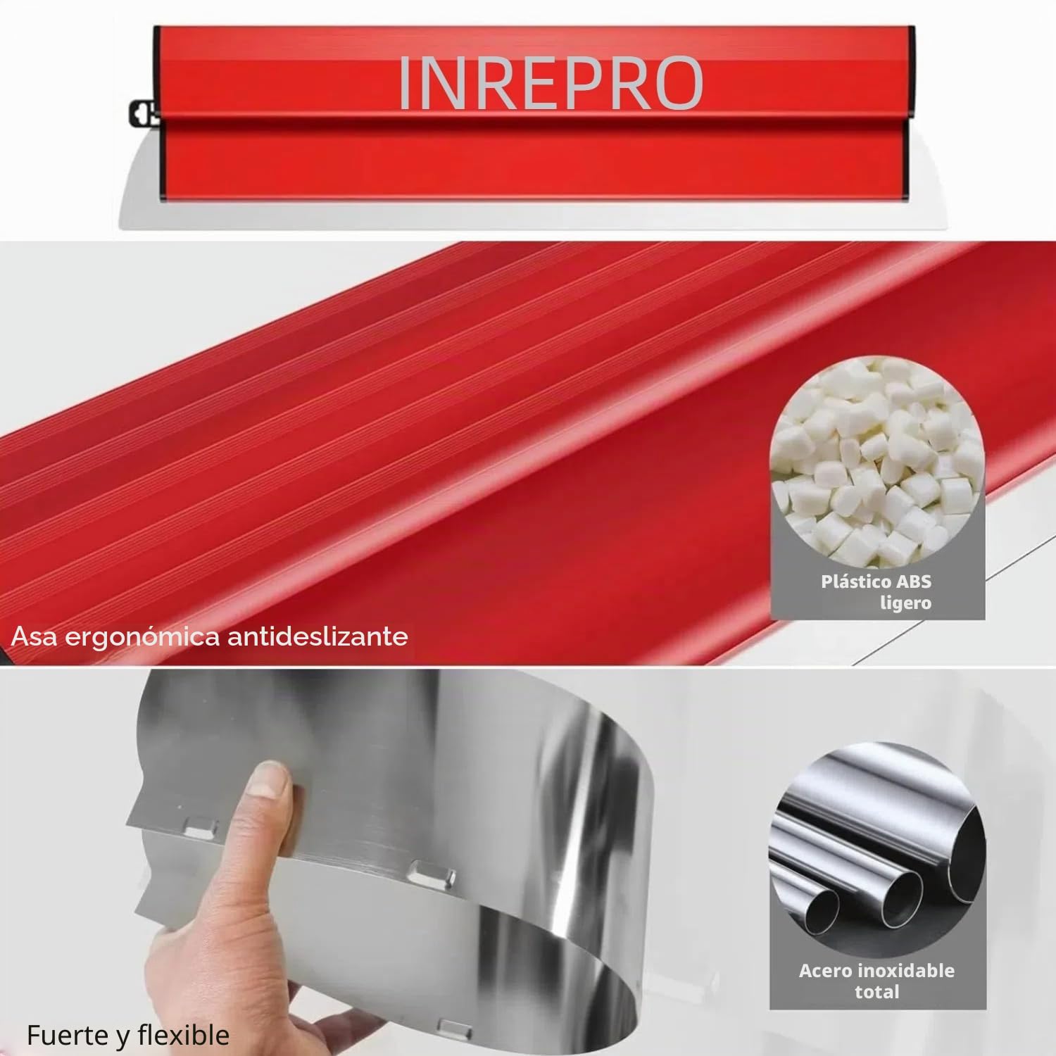 Espátula Profesional 0.35 mm Acero Inoxidable para Alisar Paneles de Yeso y Masilla de Enlucido (80 cm)