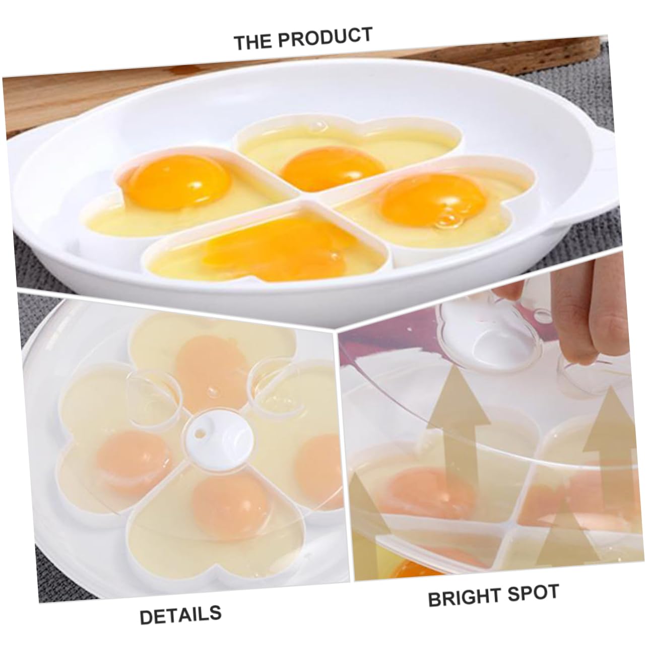 Cabilock 2pcs Home Egg Poacher Microwave Cooker Safe Material Easy to Clean Store Steamed Egg Maker for Quick Family Breakfasts Lightweight Practical Kitchen Tool