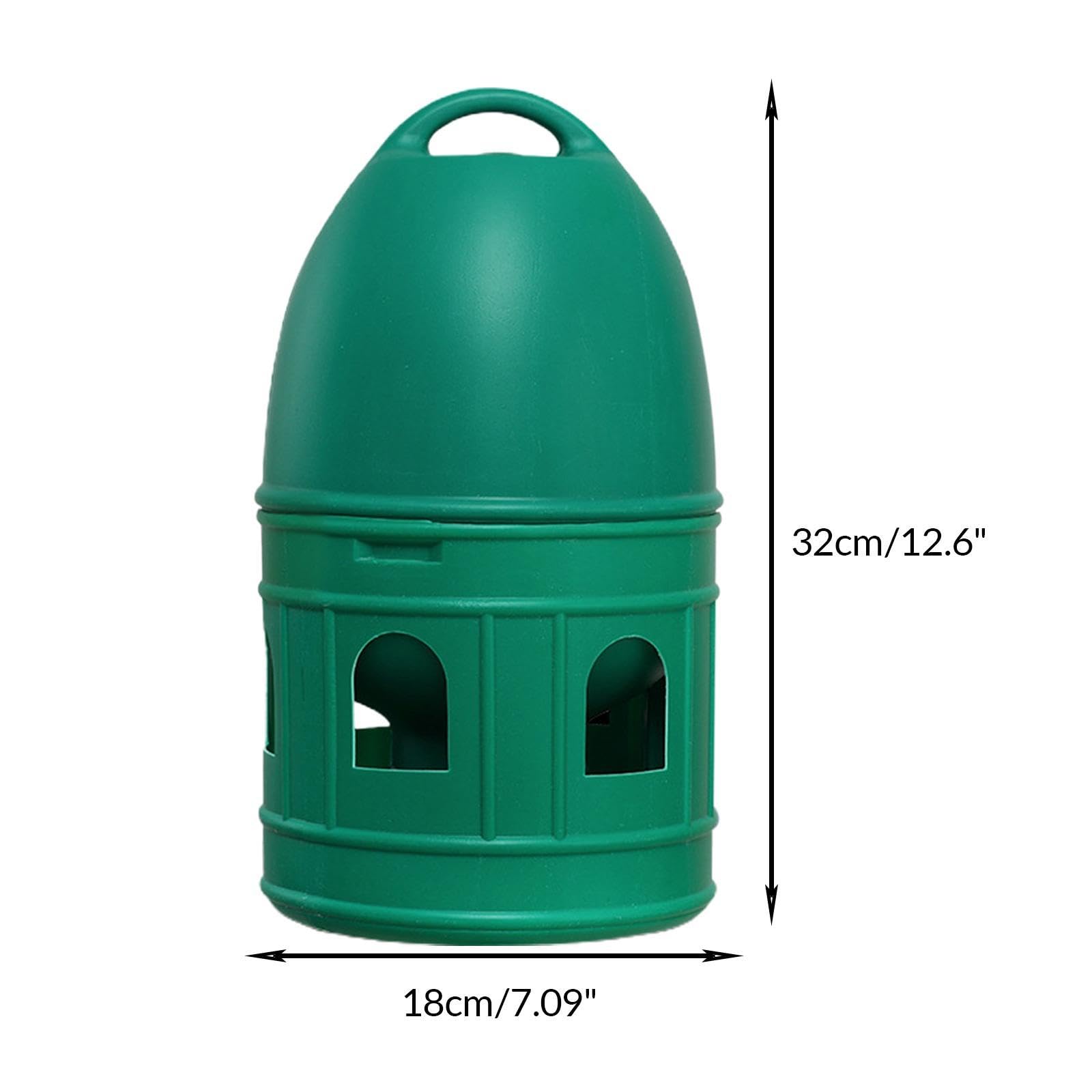 Distributeur d'eau, Abreuvoir pour Oiseaux, Mangeoire, Accessoires pour Cage à Oiseaux avec Poignée de, Vert 5L