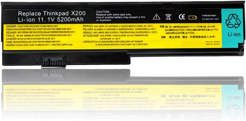 11.1V 5200mAh New Laptop Battery for Lenovo IBM Thinkpad X200 X200s X201 X201i,42T4534 42T4535 42T4543 42T4650 42T4834 42T4835