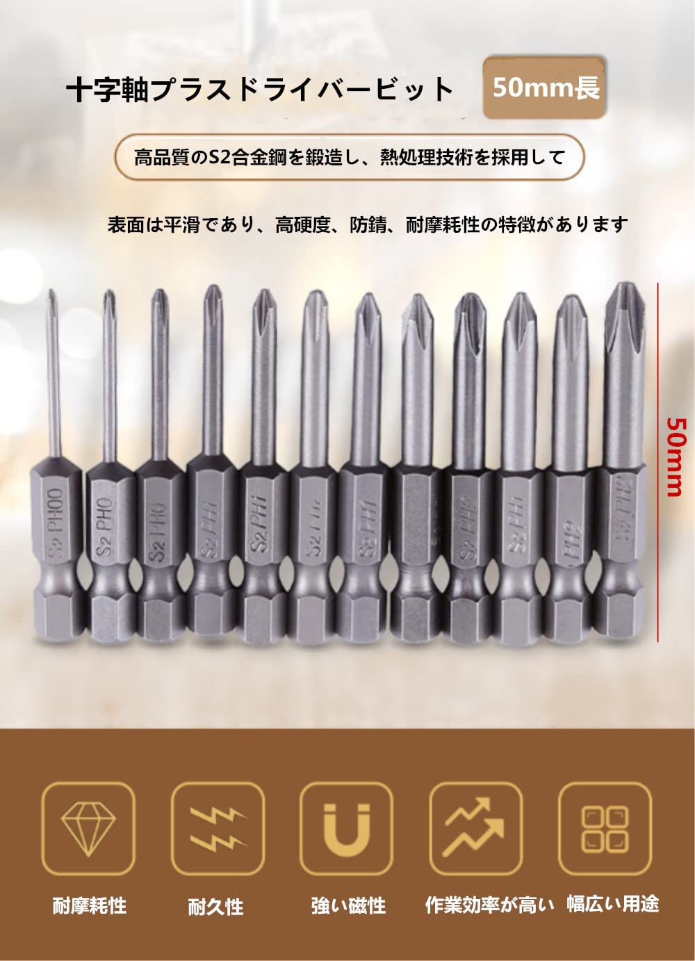 6mmドライバービット、木用電動ドライバービット-ドライバービットセットプラスチック用10個4mm Amazon | プラス マイナス ドライバー  ビット セット 10 パック、プラス ドライバー ビット, インパクトドリルおよび電動ドリル対応, 穴開けビットセット、インパクト ...