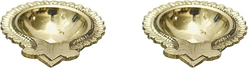 Miniatura 3 de Diya Dhibla Diya Pooja Dia Dia Latón Navaratri Diya Navratri Pooja Jyot Metal Puja Diwali Diya/Decoración de Boda Deepak Lámparas de aceite de