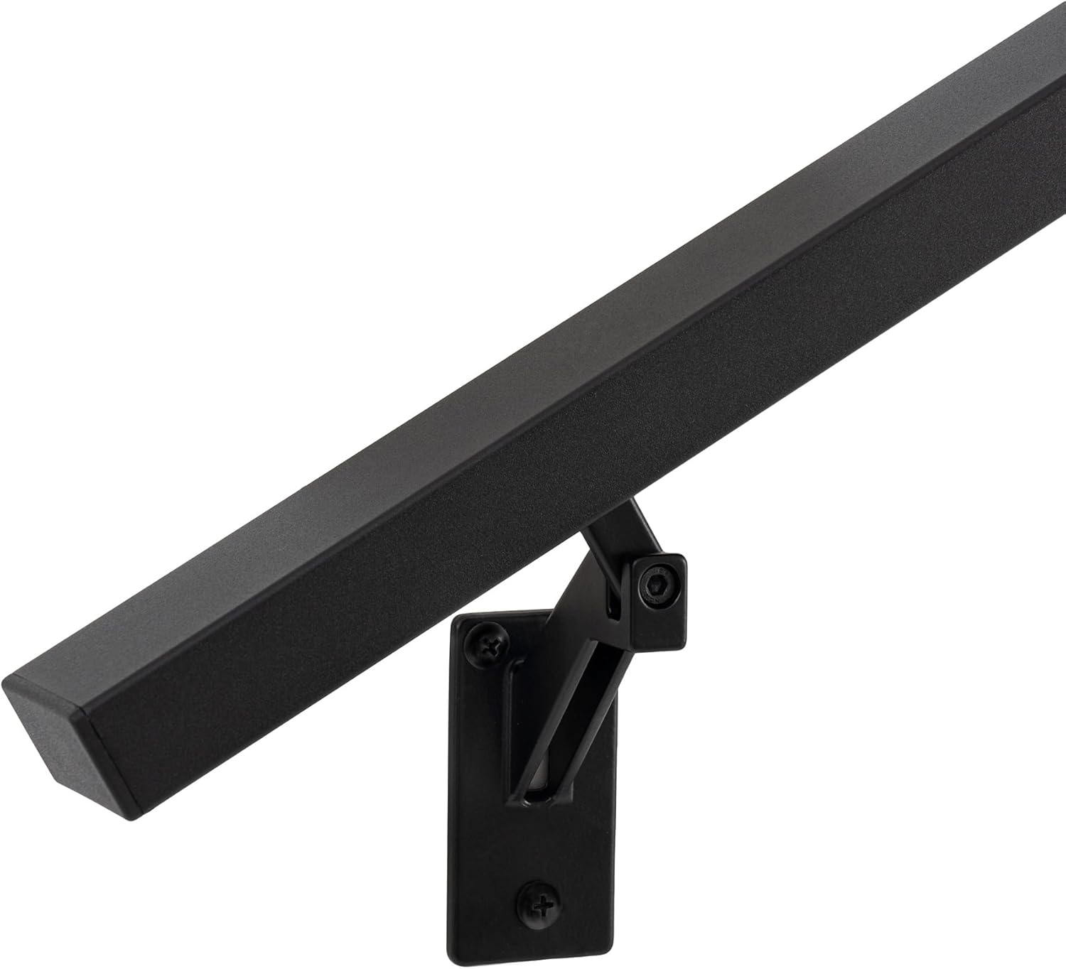 18FT Matte Black Handrails Kit for Indoor Outdoor Stairs?Modern Aluminum Handrail Set,2" X1" Grab bar,Adjustable 304 Stainless Steel Brackets Included?Rust Free (Matte Black, 18 FT) Matte Black 18 FT