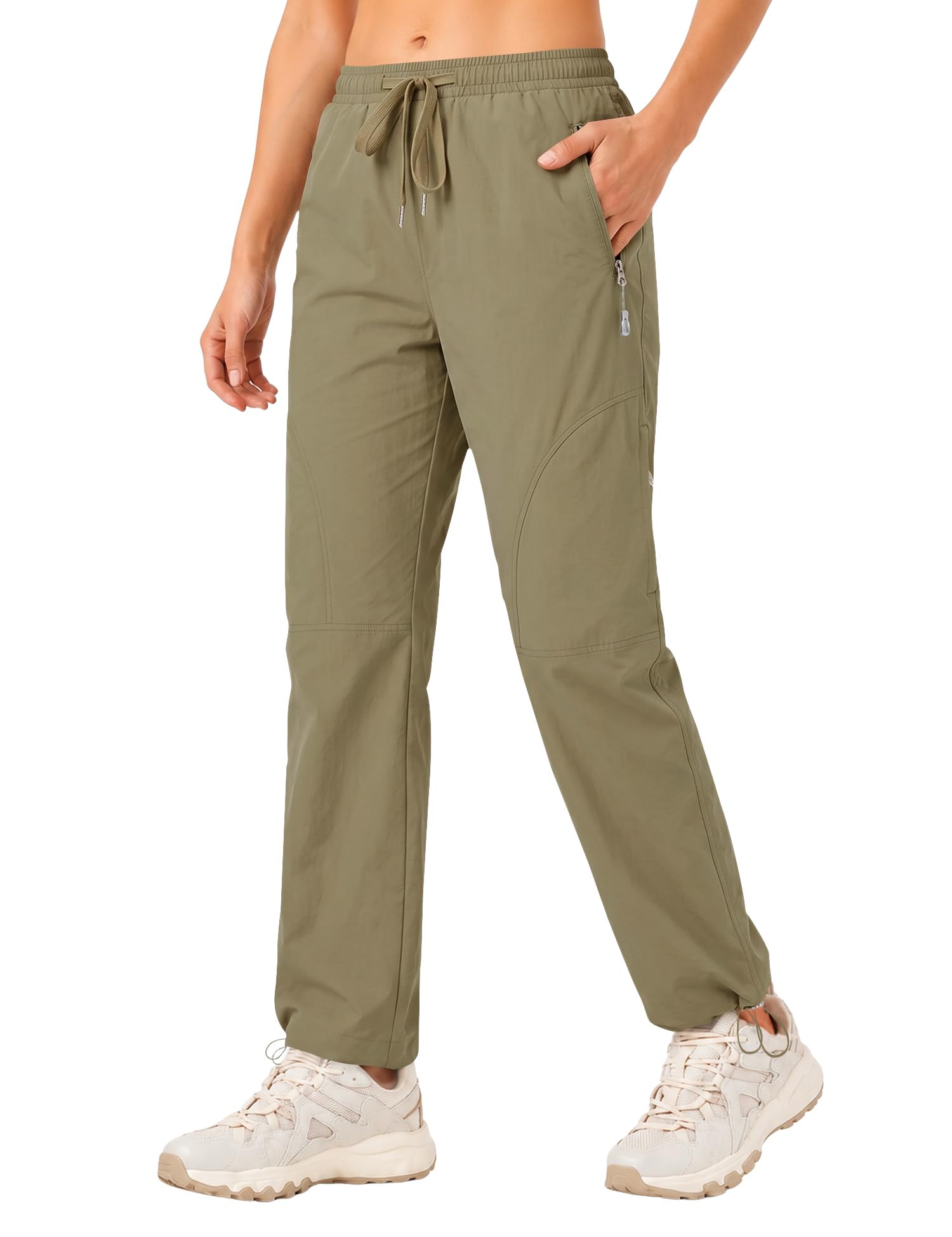 Rapbin Wanderhose Damen Outdoorhose Leicht Schnelltrocknend Atmungsaktiv Trekkinghose Funktionshose Sommer mit Reißverschlusstaschen