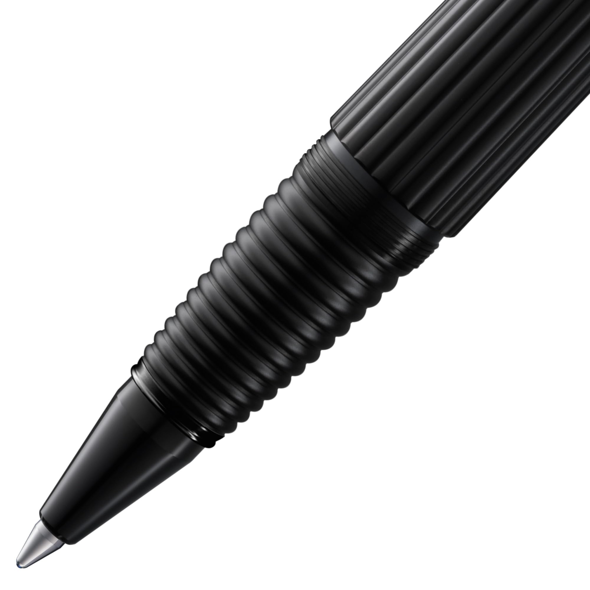 LAMY imporium Tintenroller 392 - Rollpen mit ungewöhnlichem Korpus in mattschwarzer PVD Veredelung und einem schwarz polierten Clip – Mit Tintenroller-Mine M 66 schwarz – Strichbreite M
