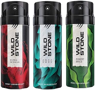 Wild Stone Edge, Forest Spice and Ultra Sensual Deodorant For Men 150 ML Each (Pack Of 3)