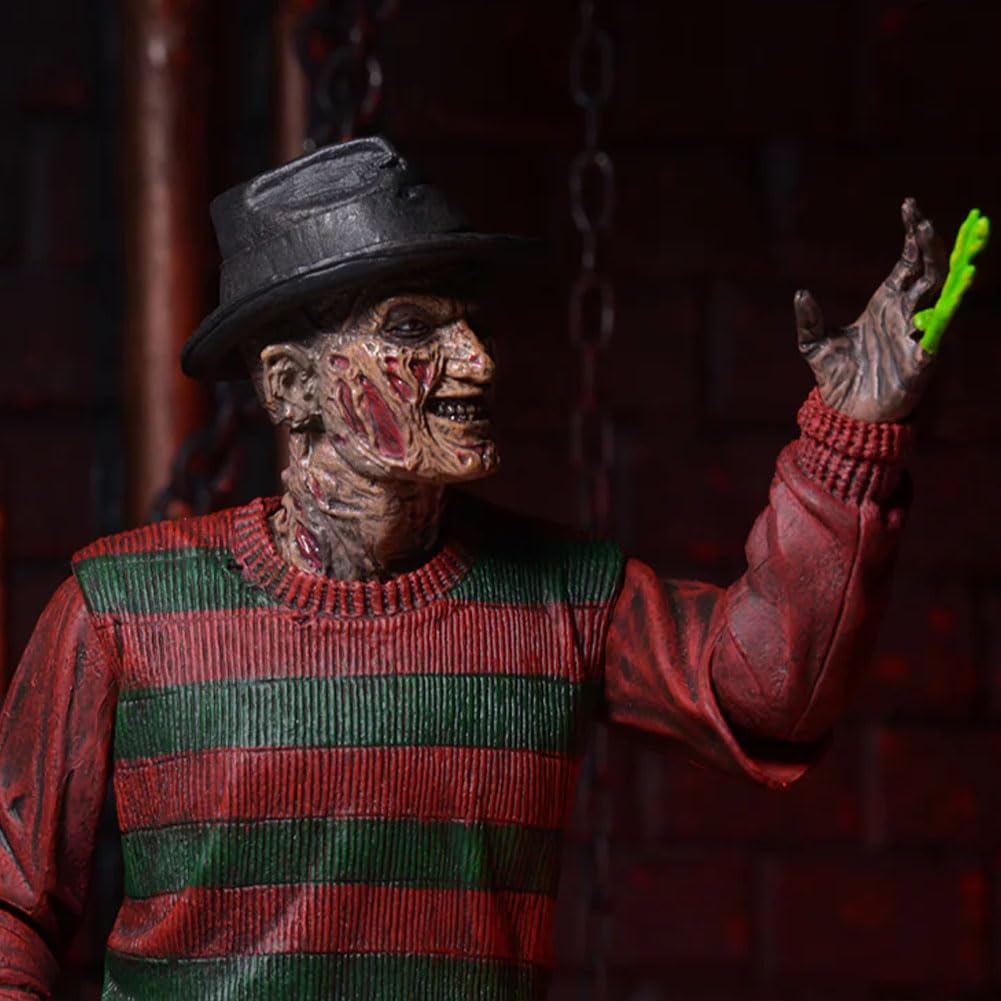 Figurine Freddy Krueger Zhongkaihua - 18 cm - Modèle en PVC - Décoration Noël, maison, bureau - Collection anniversaire - Décoration Halloween - Cadeau adulte