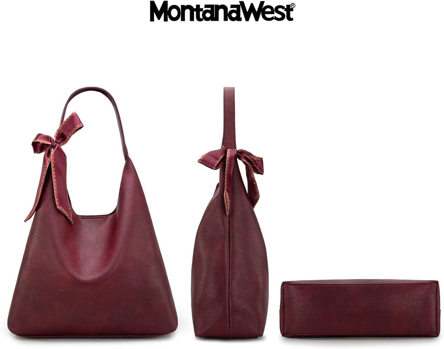 Montana West Slouchy Hobo Bag for Women Shoulder Purses and Handbags with Scarf - Image 5