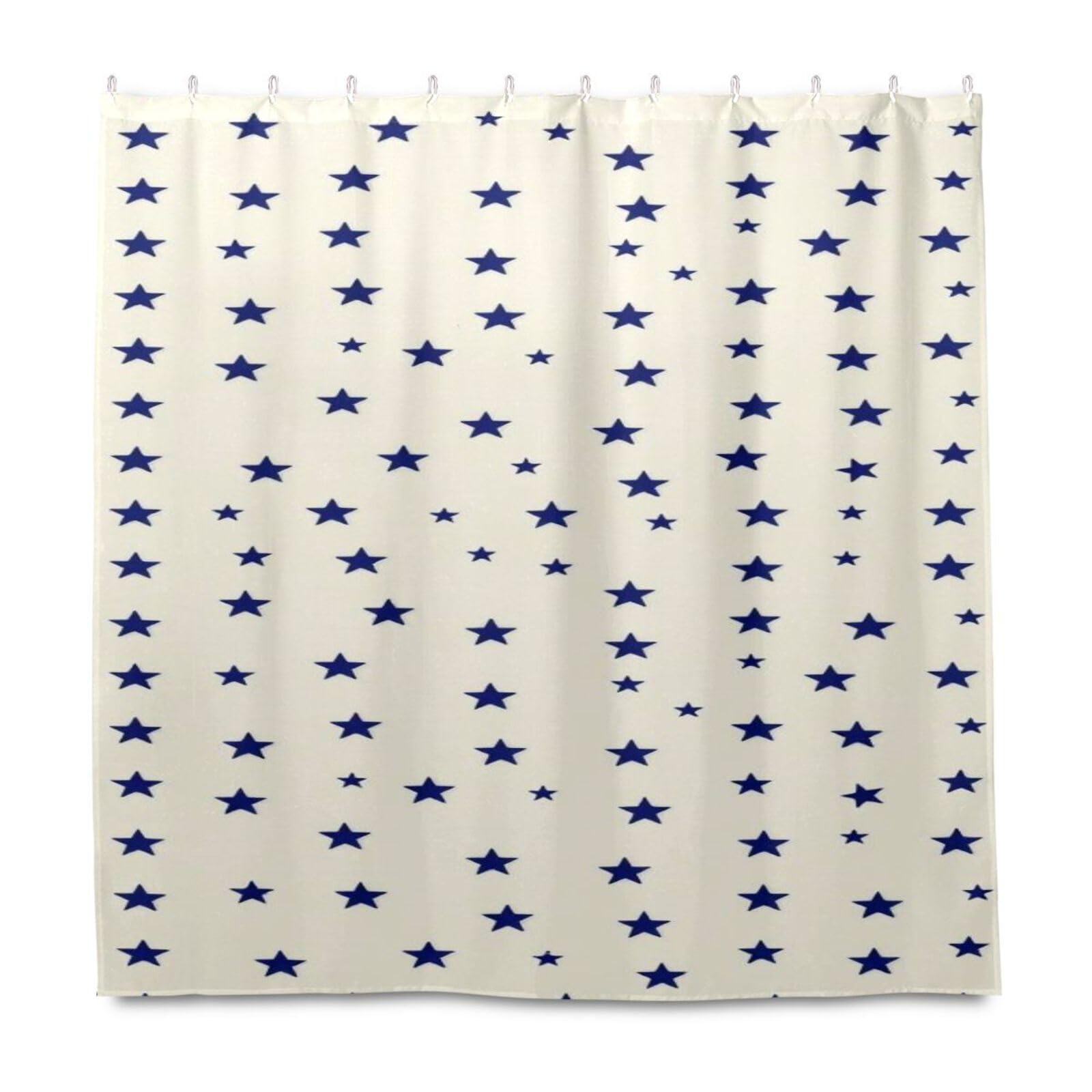 Rideau de douche polyester lavable bleu marine 183x183cm grand format avec crochet de fixation