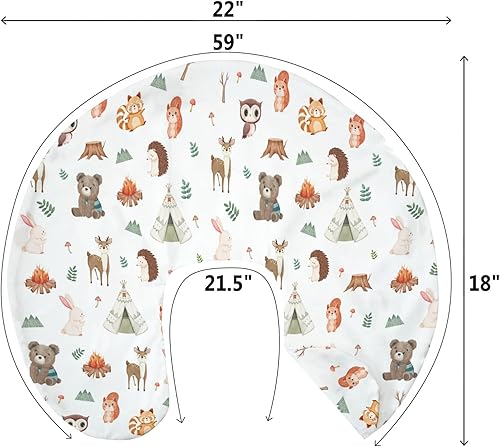 Miniatura 9 de Fundas de almohada de lactancia de animales de campamento para niño y niña, oso, ciervo, mapache, ardilla, conejo, erizo, búho, guardería, almohadas