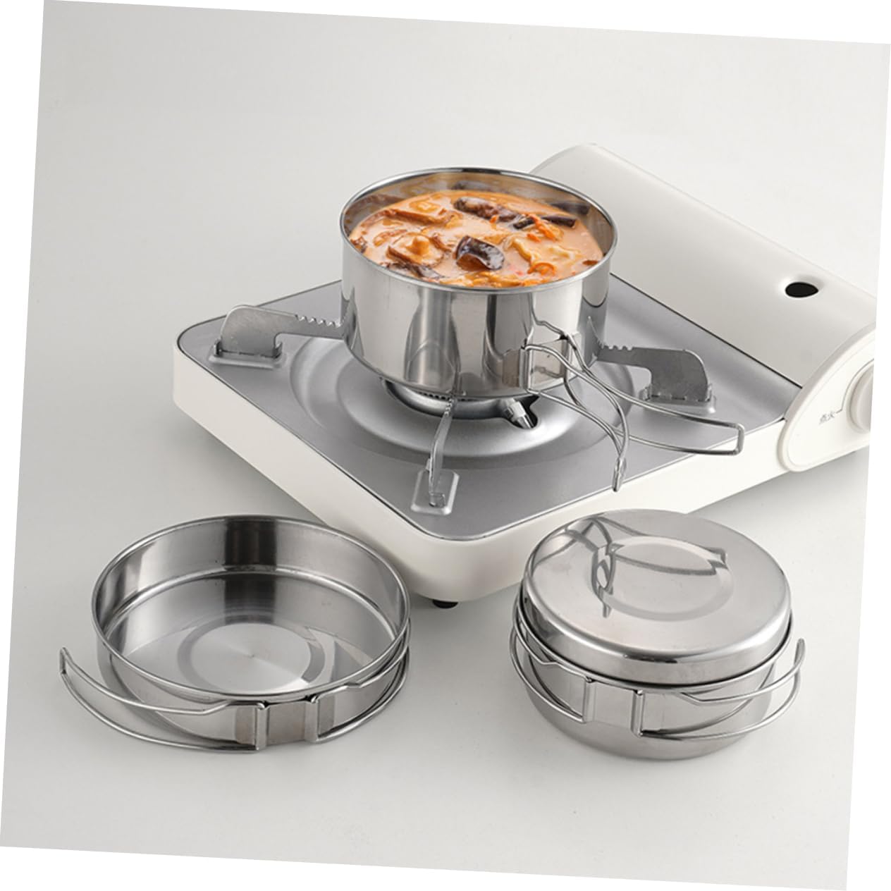 YARNOW Combination Camping Cookware Portable Pot Pan Non-Stick Camping Cookware