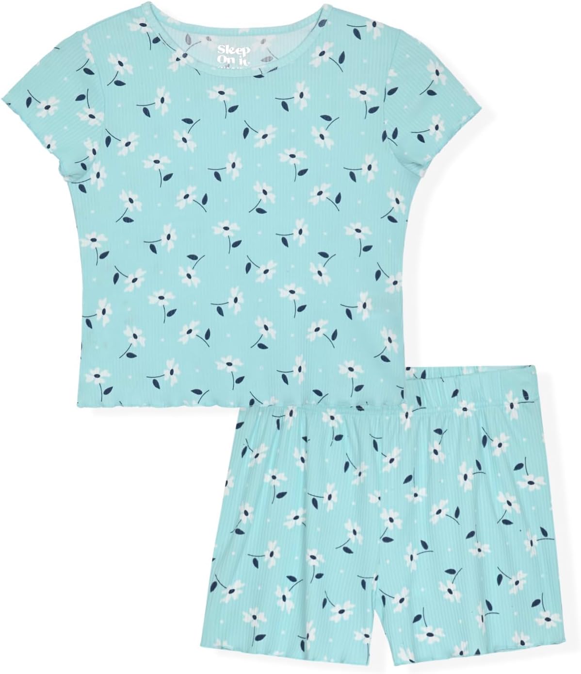 Sleep On It Girls Novelty Pajamas Set Short Sleeve & Shorts Sleepwear for Kids