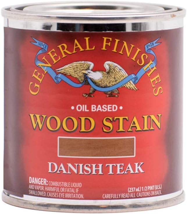 Oil Based Penetrating Wood Stain, 1/2 Pint, Danish Teak