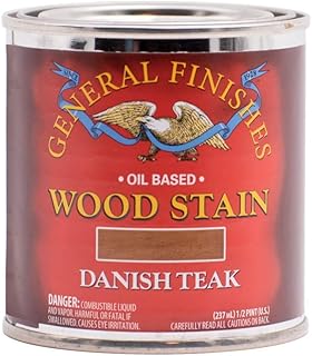 General Finishes Oil Based Penetrating Wood Stain, 1/2 Pint, Danish Teak
