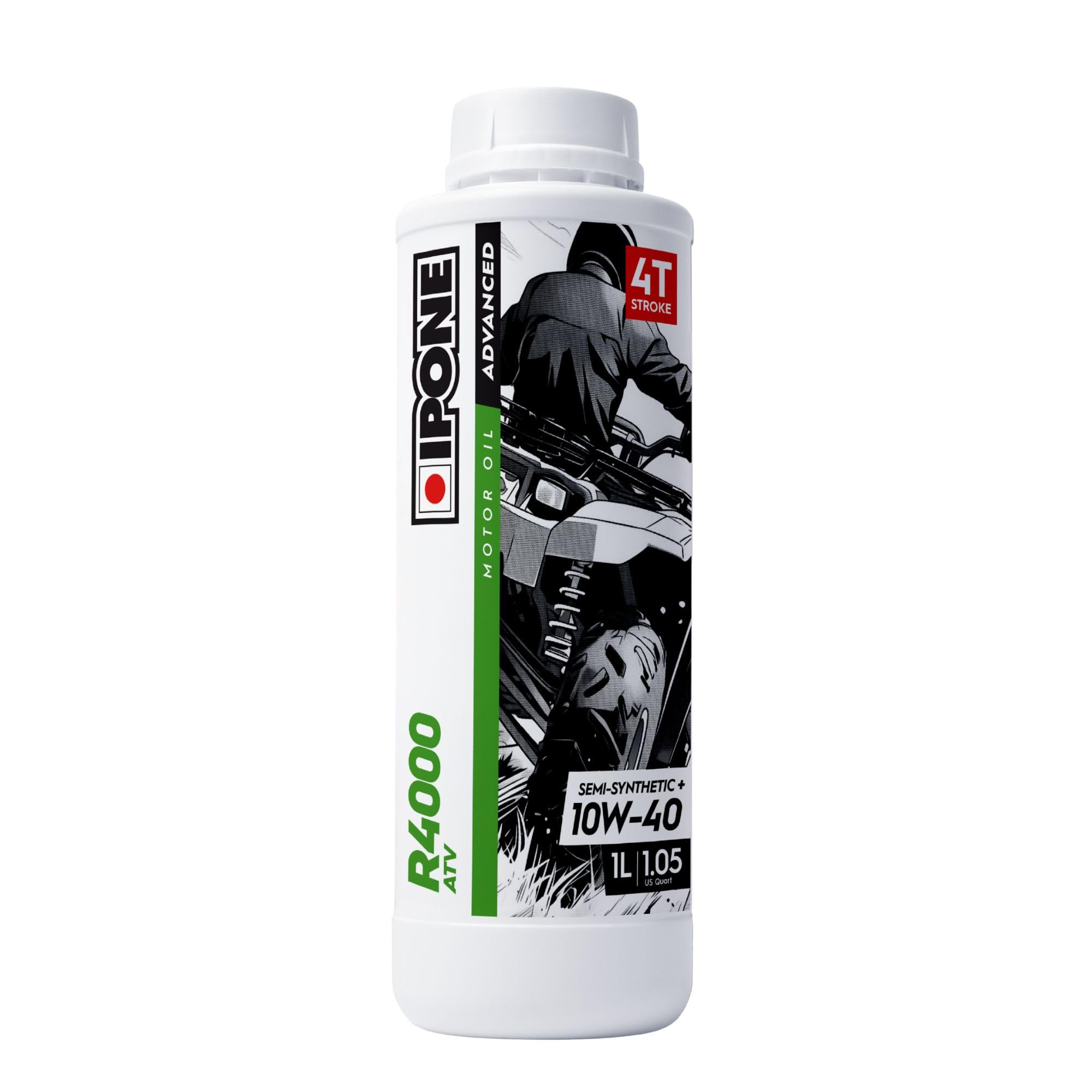 IPONE - Huile Quad 4 Temps ATV 4000 RS 10W40 - Lubrifiant Semi-Synthétique - Usages Agricole et Utilitaire - Résistance à l'Usure - Protection du moteur - Anti-corrosion et anti-oxydation - 2L