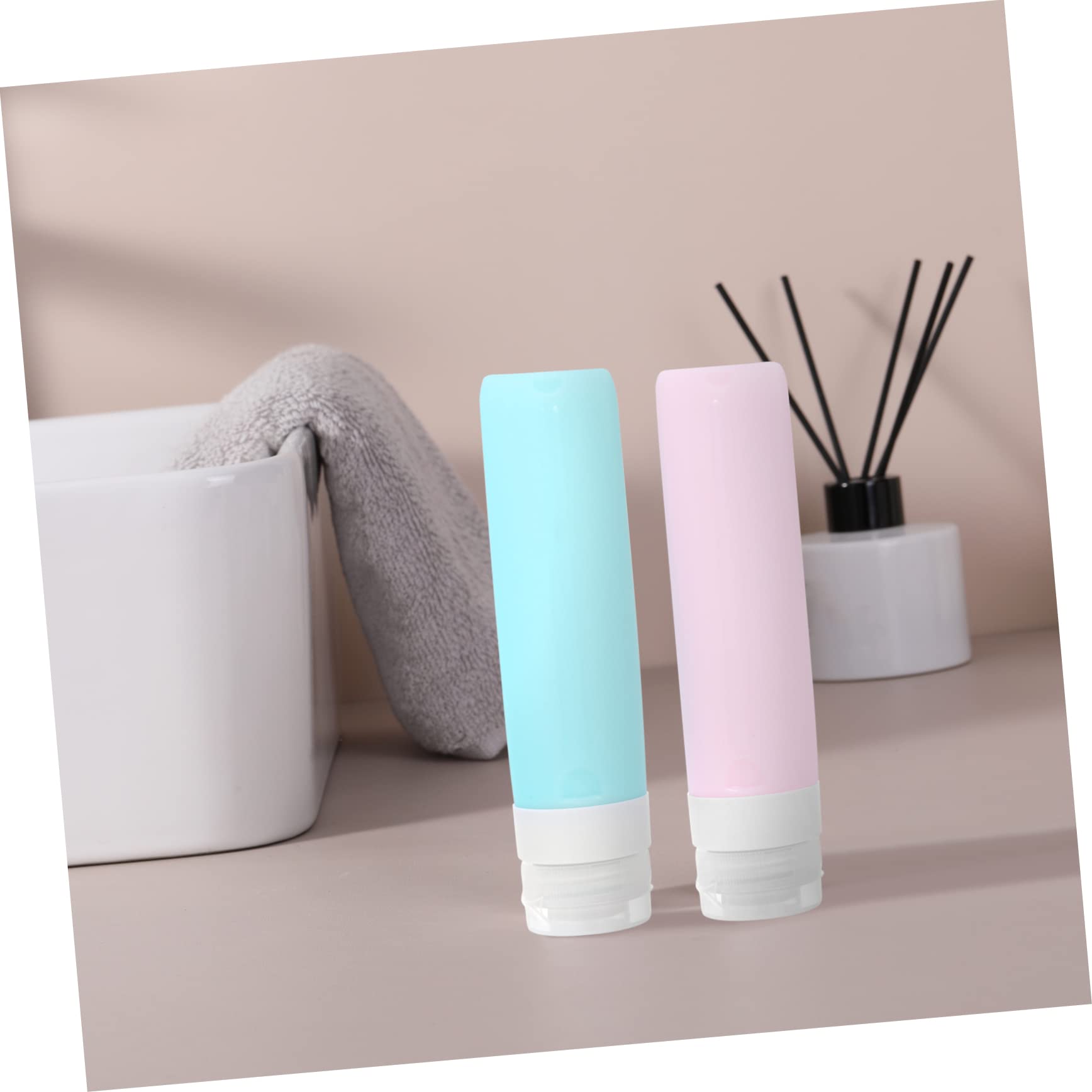MAGICLULU 8 Pz Bottiglia di silice travel size bottles travel bottles lozione contenitori in silicone contenitore per shampoo dosatore di liquidi piatto bottiglia da viaggio impostare