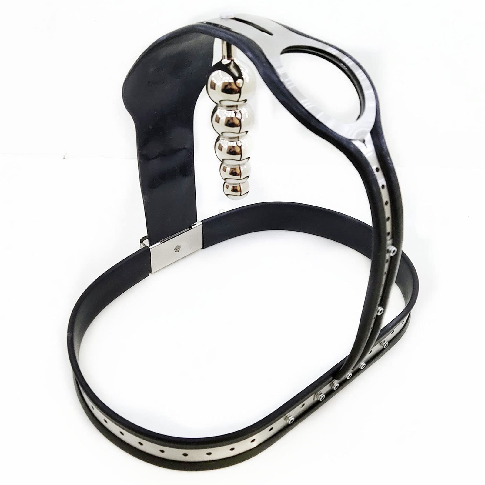 Ceinture De Chasteté pour Femme en Acier Inoxydable, Design Invisible, Bouchons Anaux et Vaginaux Amovibles, Sex Toy Fétiche SM, 60~90cm, Noir