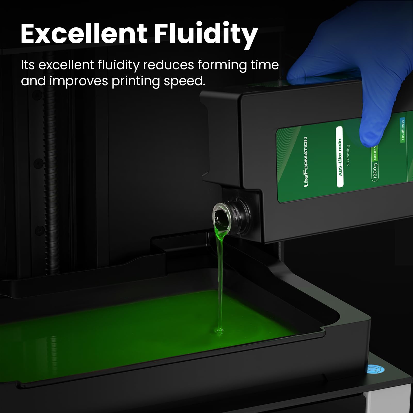 Resina 3D plastica ABS dura dura dura per stampante 3D fotopolimero UV ad alta precisione per stampa GK3 serie SLA/LCD/DLP Verde chiaro 1,2 kg