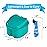 2 Pack Color Retainer Cleaner Case Denture Cups for Soaking Dentures, False Teeth Container Partial Denture Cleaning Case with Lid Travel - Lake Green and Dark Blue