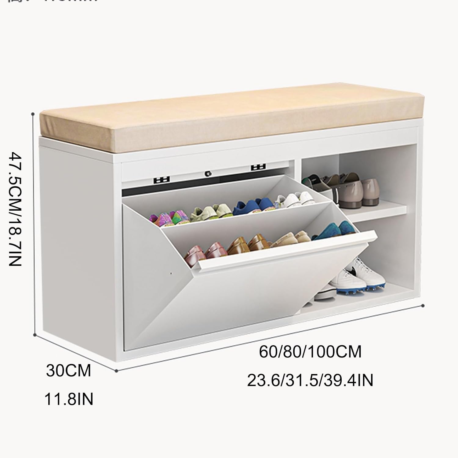 Benches Garden Bench Outdoor Patio Seating Backless Park Chair Lawn Path Slatted Seats,Shoe Bench Entryway - 2-Tier Shoe Rack with Flip Drawers, Metal Frame Storage Bench with Padded Seat fo