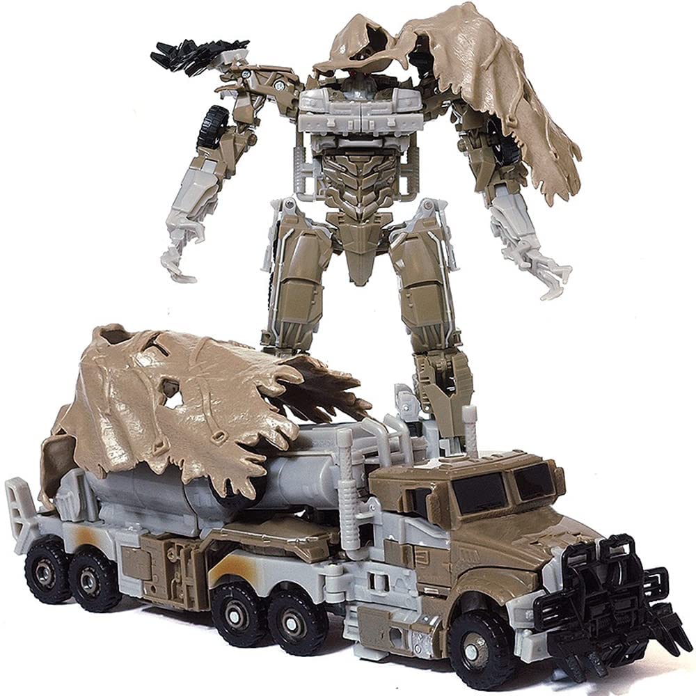 Deluxe Dark of The Moon Mechtech Leader Megatron Action Figure, Alloy Deformation Robot,Collection Birthday Gift for Movie Fans (Brownish White)