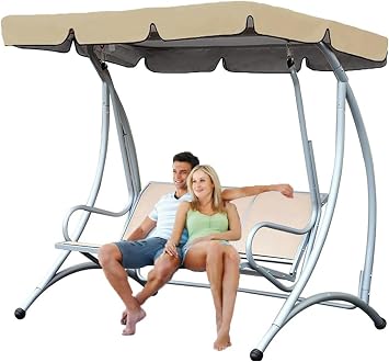 Porch Swing Canopy,Replacement Waterproof Swing Top Cover, Garden Swing Seat Replacement Canopy Sun Shade Awning Cover Outdoor Patio Swing CanopyCanopy Only