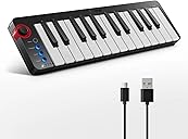Donner Mini MIDI Keyboard, N-25 25 Key MIDI Controller for Beginner with Velocity-Sensitive Mini Keys&Light-up Rocker&Music Production Software, Small Controlador MIDI with 40 Teaching Courses