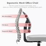 Moustache Task Office Desk Chair, Armless Executive Chair with Adjustable Height and Swivel Wheels for Home Studying Gaming (Grey)