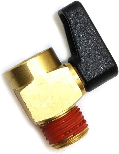 Miniatura 4 de MaxLLTo Reemplazo de 1/4 pulgadas NPT hembra x 1/4 pulgadas NPT macho latón mini válvula de drenaje de bola para neumáticos interestatales VP40B