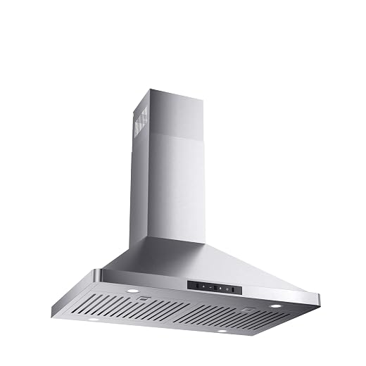 30inch Wall Mount Range Hood, 900CFM Stainless Steel Kitchen Hood