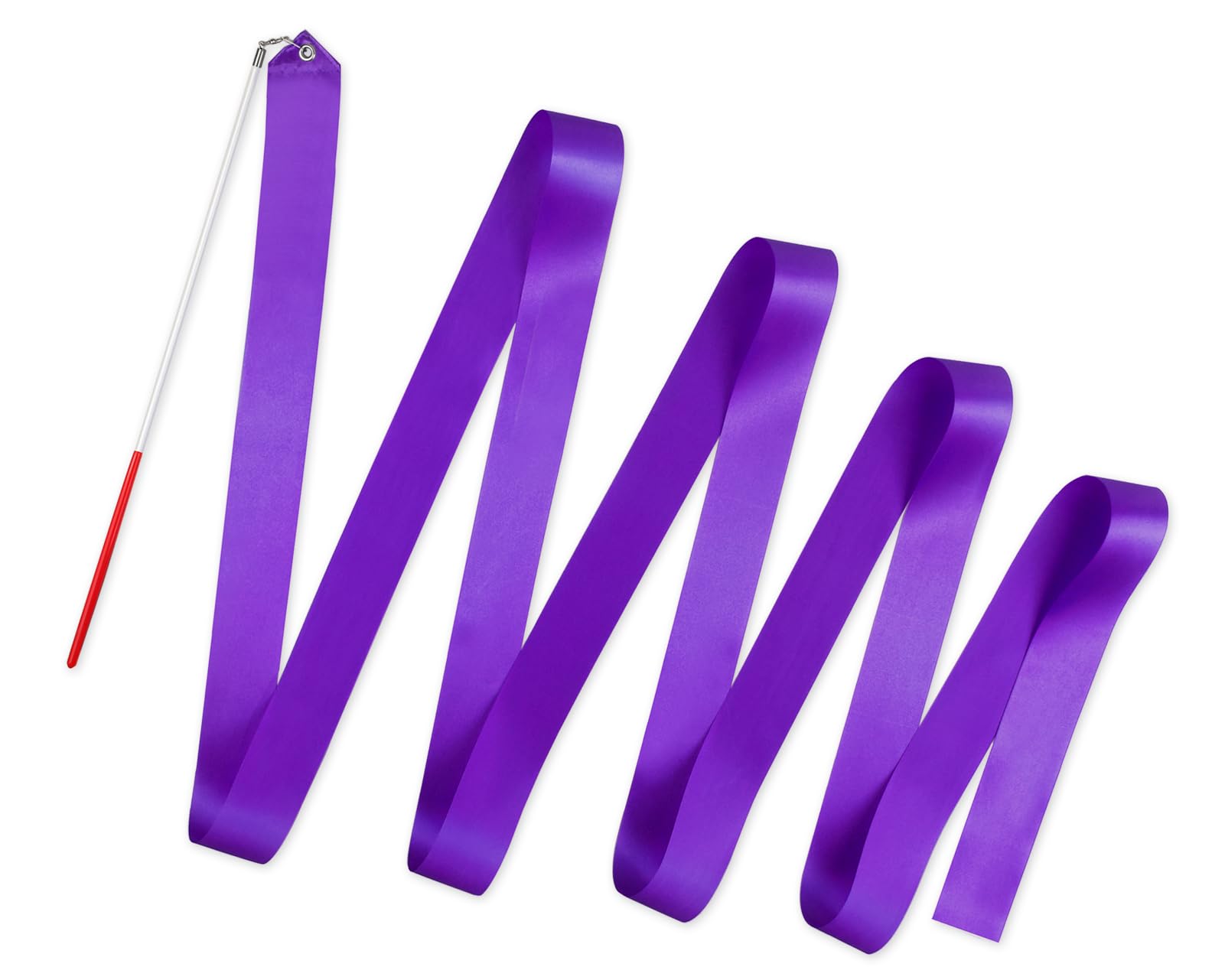 SCSpecial Nastri da Ballo con Bacchette 4m Nastro da Ginnastica Ritmica Streamer da Ballo per Bambini Baton Twirling - Viola