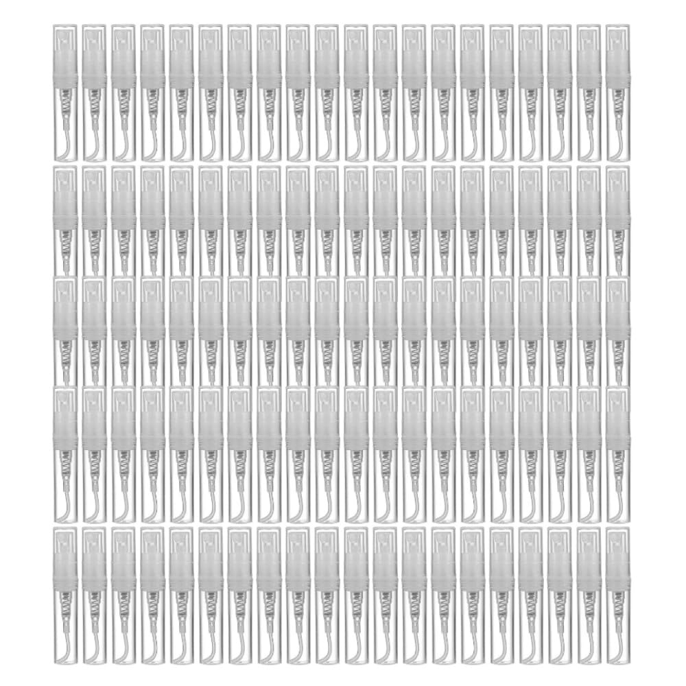 100 botellas de spray transparentes de 5 ml, paquete pequeño de cosméticos, atomizador, botellas de perfume, recipiente atomizador, para spray líquido