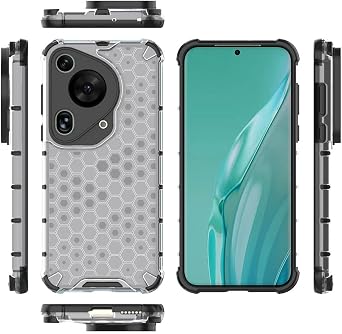 Pzwoxukhov Compatible with Huawei Pura 70 Ultra Case Cover,Compatible with Huawei Pura 70 Ultra Honeycomb Anti-Drop Shock-Absorbing Case White