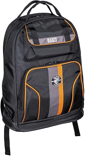 Klein Tools 55475 Mochila de bolsa de herramientas, organizador Tradesman Pro de alta resistencia con 35 bolsillos para herramientas manuales y