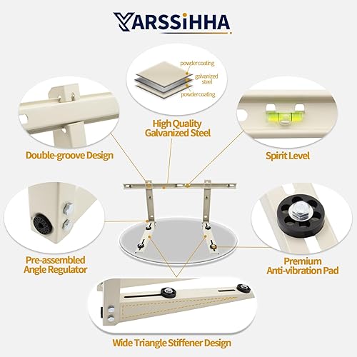 Miniatura 4 de Yarssihha Mini soporte de montaje en pared dividido para bombas de calor universales de aire acondicionado sin conductos de 7000-24000 BTU, soporte