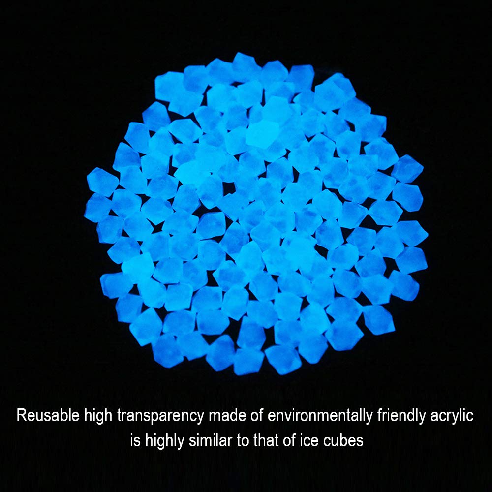 300 pezzi pietre luminose da giardino, ciottoli luminosi da giardino, decorative con pietre luminescenti fluorescenti, decorate, per giardino, esterno, acquario, passerelle, piscina, sentiero prato,