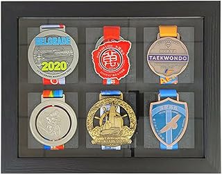 3D Medal Box Photo Frame, Medal Display case, Marathon Medal Display Stand Running Marathon, Triathlon, Football Gymnastic...